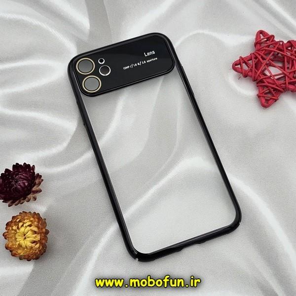 قاب گوشی iPhone 11 آیفون طرح طلقی شیشه ای Camera Lens شفاف اورجینال CREATIVE CASE سری Q SERIES رنگ مشکی کد 586